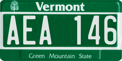 VT license plate AEA146