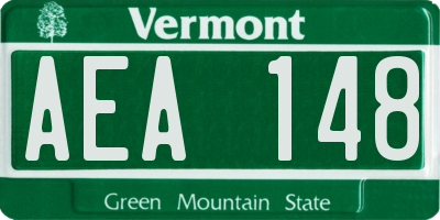 VT license plate AEA148