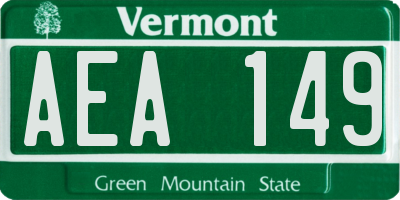 VT license plate AEA149
