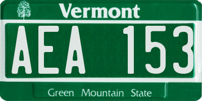 VT license plate AEA153