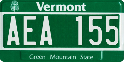 VT license plate AEA155