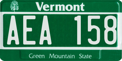 VT license plate AEA158