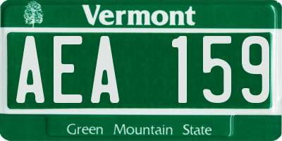 VT license plate AEA159