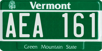 VT license plate AEA161
