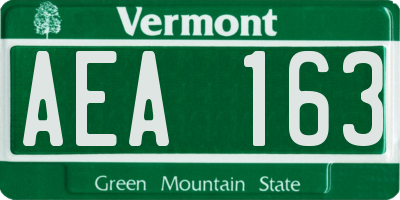 VT license plate AEA163