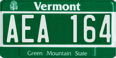 VT license plate AEA164