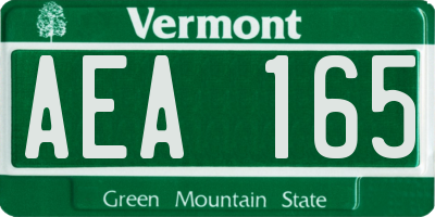 VT license plate AEA165