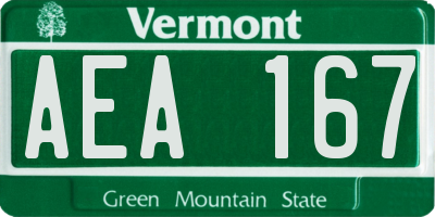 VT license plate AEA167