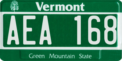 VT license plate AEA168