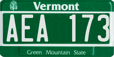 VT license plate AEA173