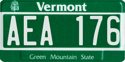 VT license plate AEA176