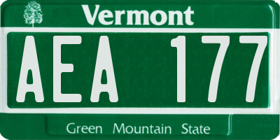 VT license plate AEA177