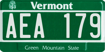 VT license plate AEA179