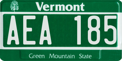 VT license plate AEA185