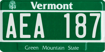 VT license plate AEA187
