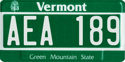 VT license plate AEA189