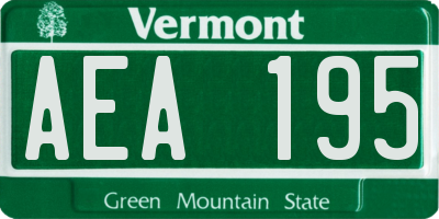 VT license plate AEA195