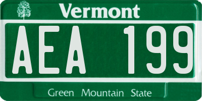 VT license plate AEA199
