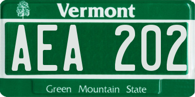 VT license plate AEA202