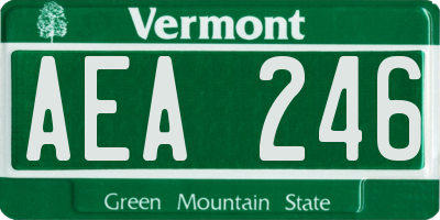 VT license plate AEA246