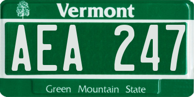 VT license plate AEA247