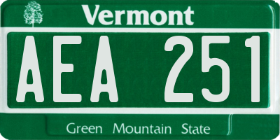 VT license plate AEA251