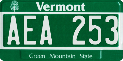 VT license plate AEA253