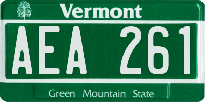 VT license plate AEA261