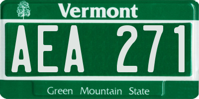 VT license plate AEA271