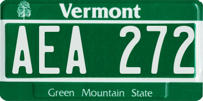 VT license plate AEA272