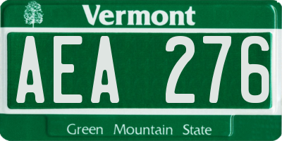 VT license plate AEA276