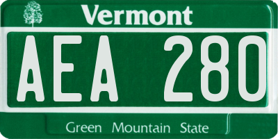 VT license plate AEA280