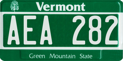 VT license plate AEA282