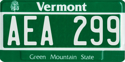 VT license plate AEA299