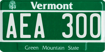 VT license plate AEA300