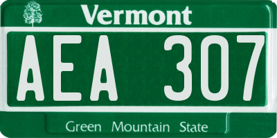 VT license plate AEA307