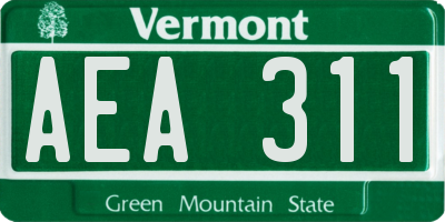 VT license plate AEA311