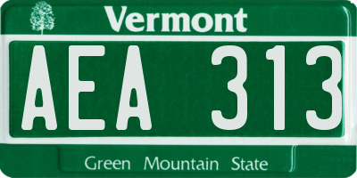 VT license plate AEA313