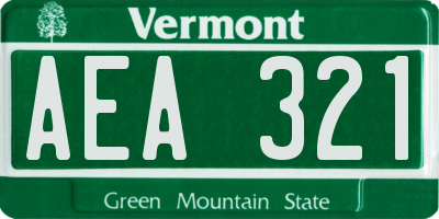 VT license plate AEA321