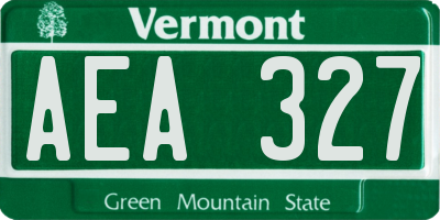 VT license plate AEA327
