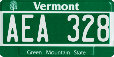 VT license plate AEA328