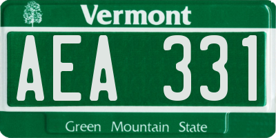 VT license plate AEA331