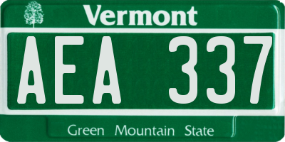 VT license plate AEA337