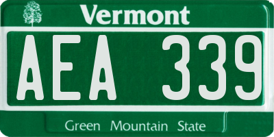 VT license plate AEA339