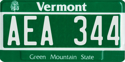 VT license plate AEA344