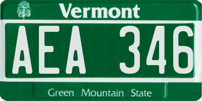 VT license plate AEA346