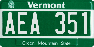 VT license plate AEA351