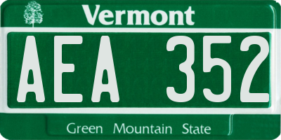 VT license plate AEA352