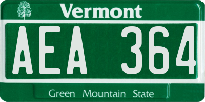 VT license plate AEA364