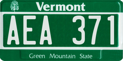 VT license plate AEA371